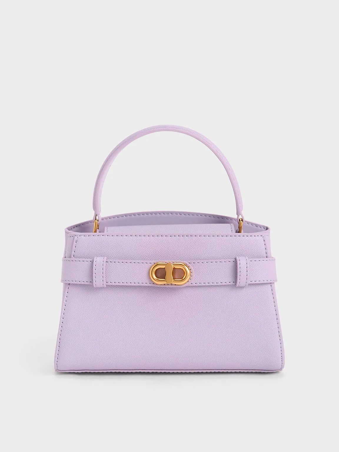Buckle Top Handle Bag