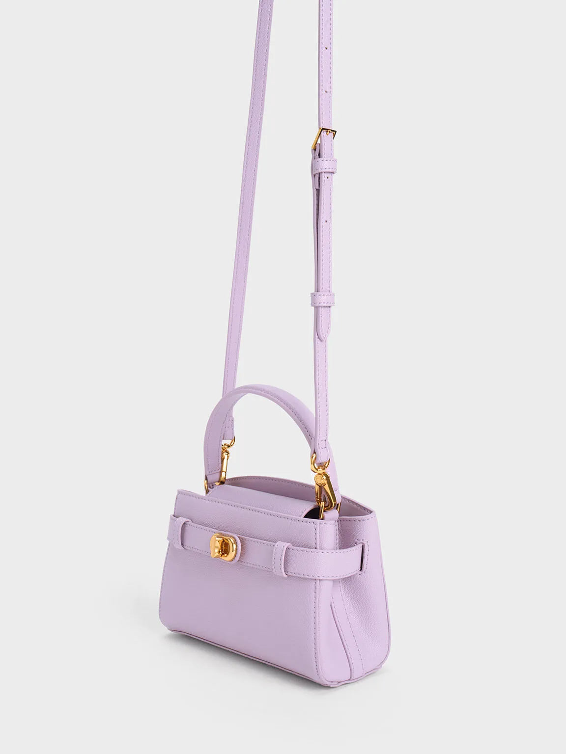 Buckle Top Handle Bag
