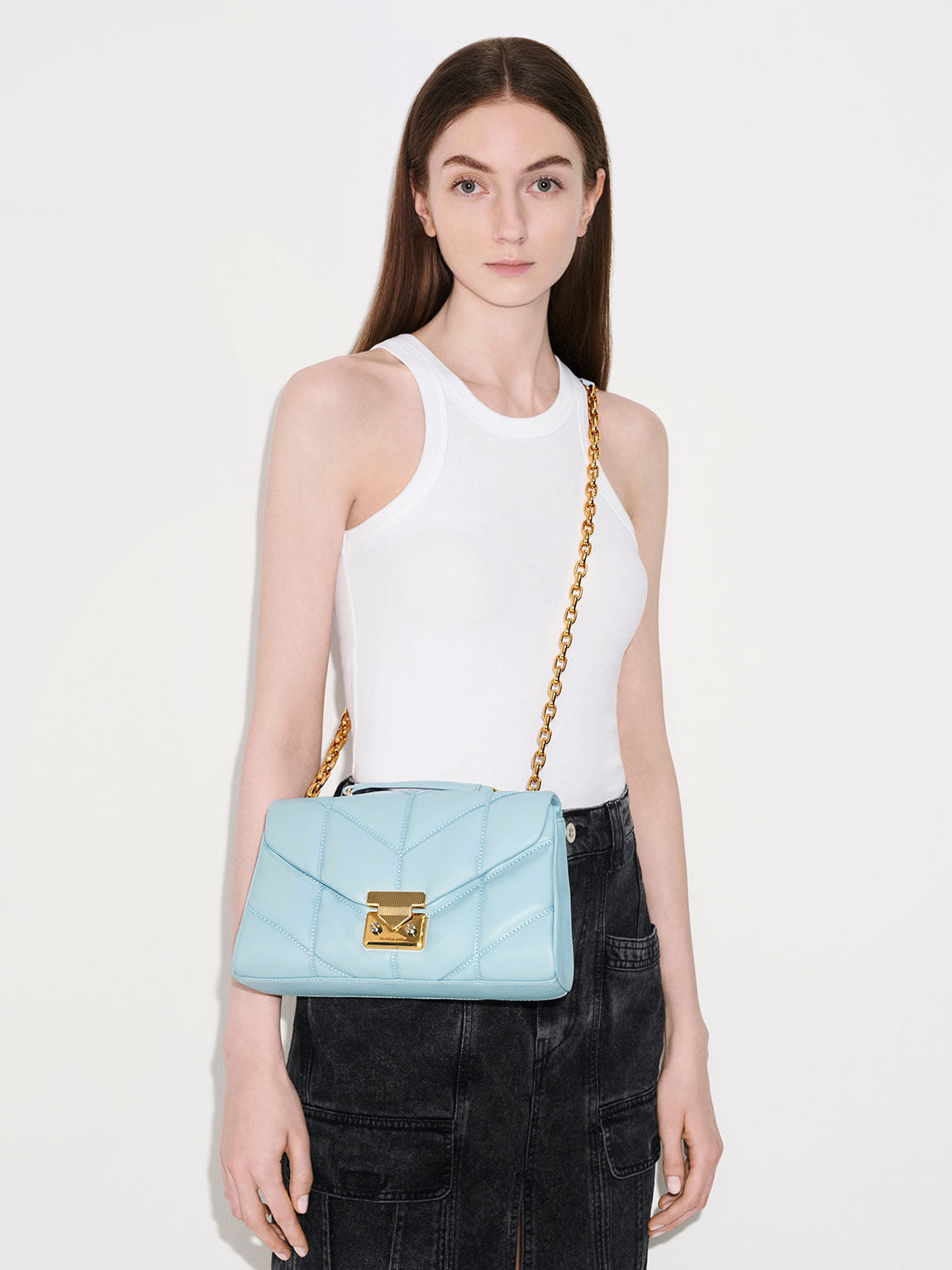 Eudora Chevron Trapeze Bag