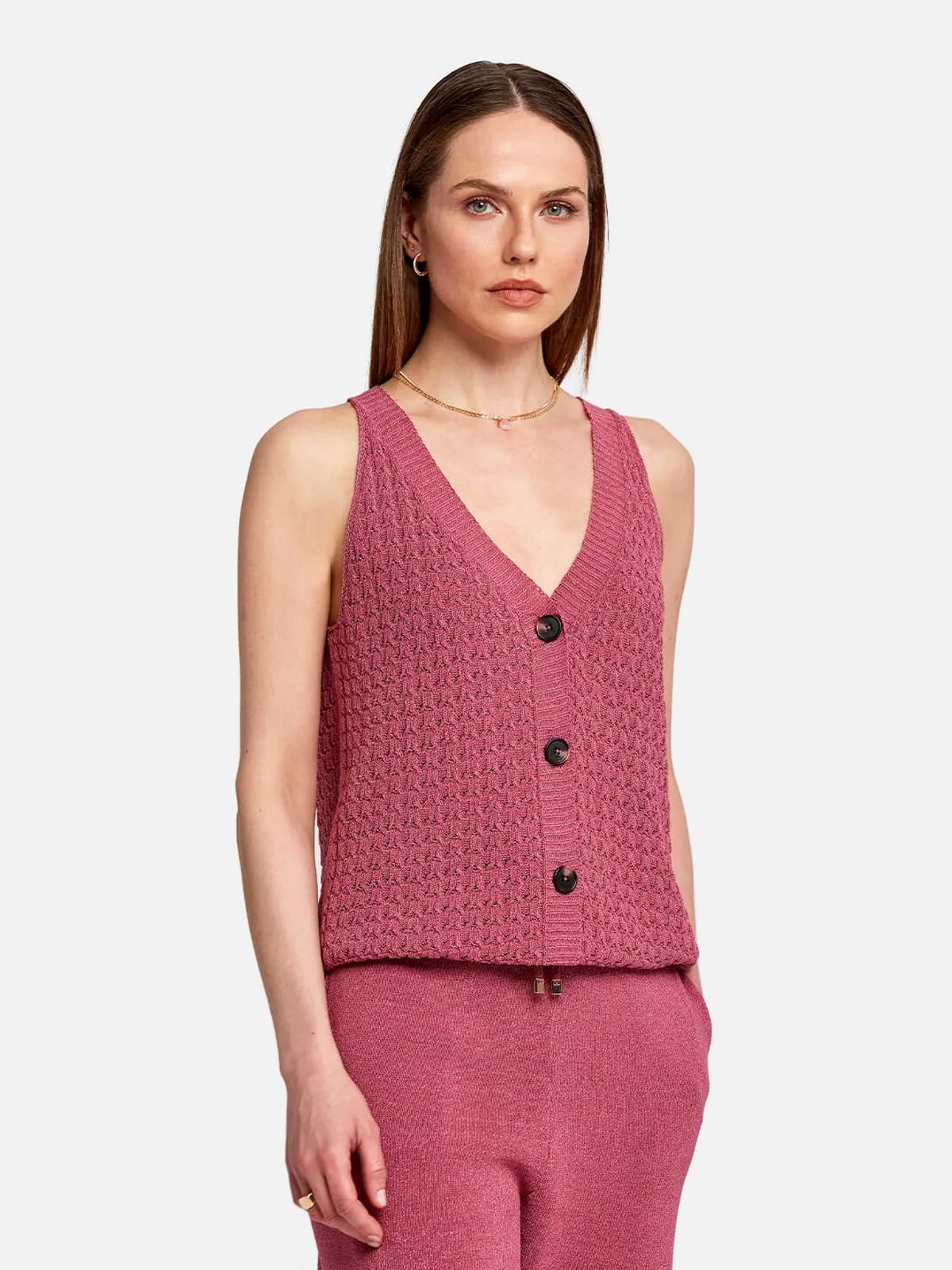 Braid Detailed Sleeveless Flow Top