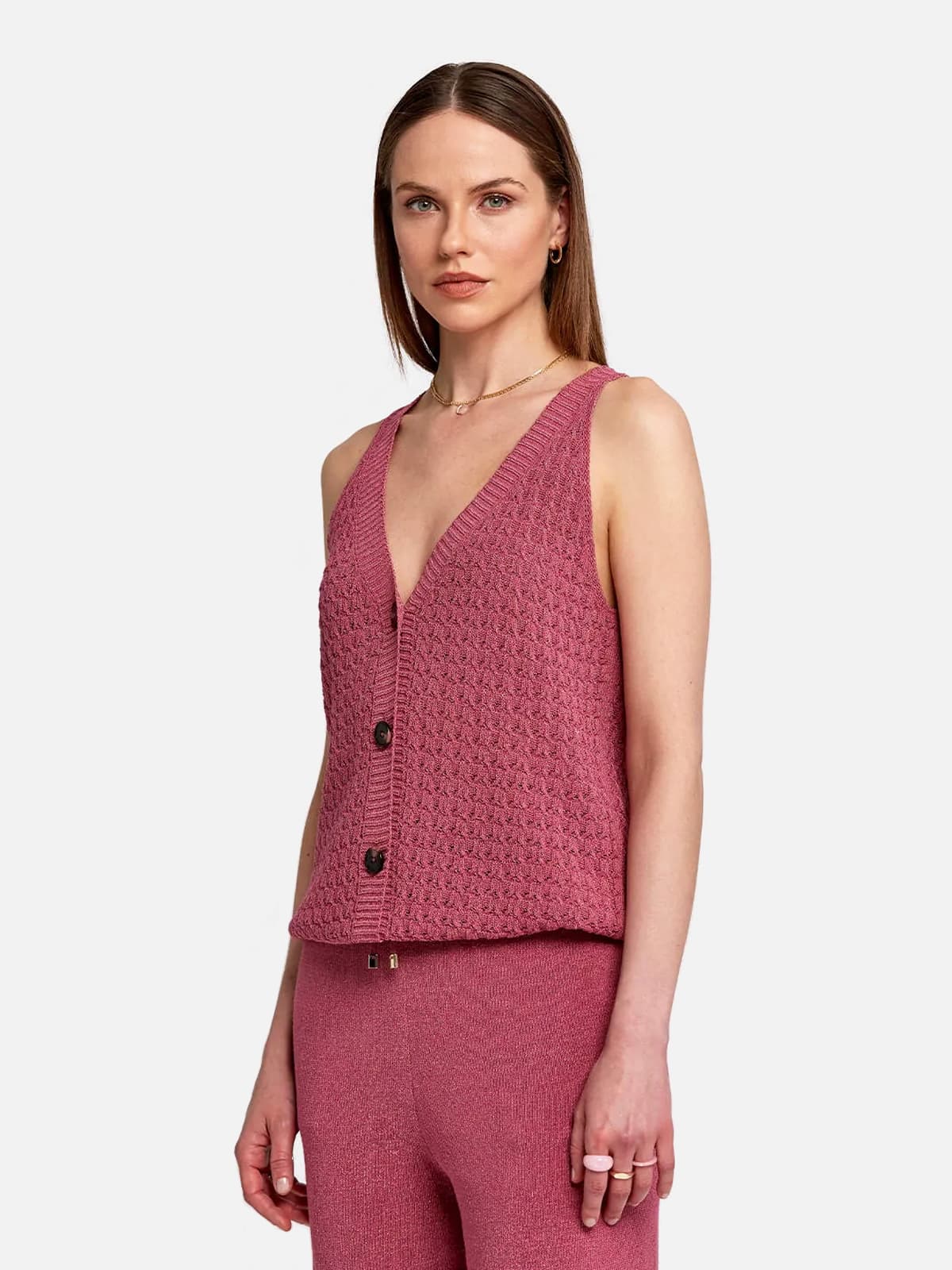 Braid Detailed Sleeveless Flow Top