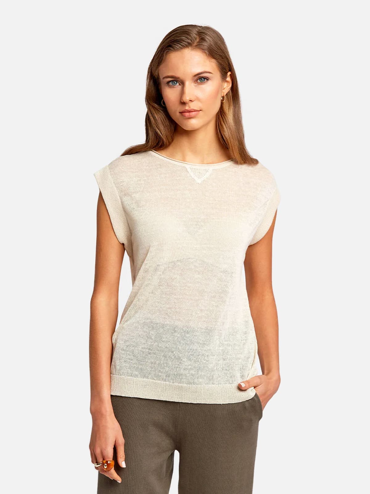 Short Sleeve Round Neck Sweater