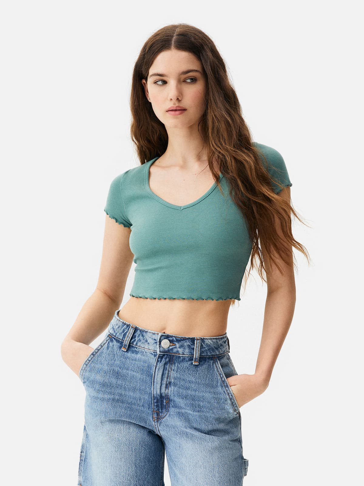 Short-Sleeve Tight Crop Top