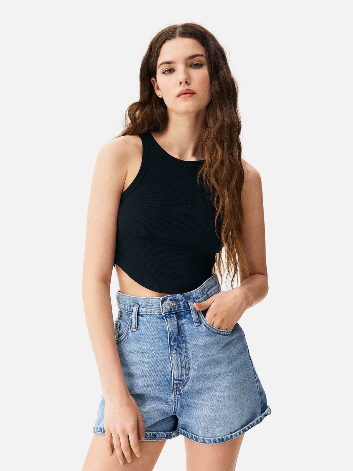 Regular-Fit Denim Bermuda Shorts