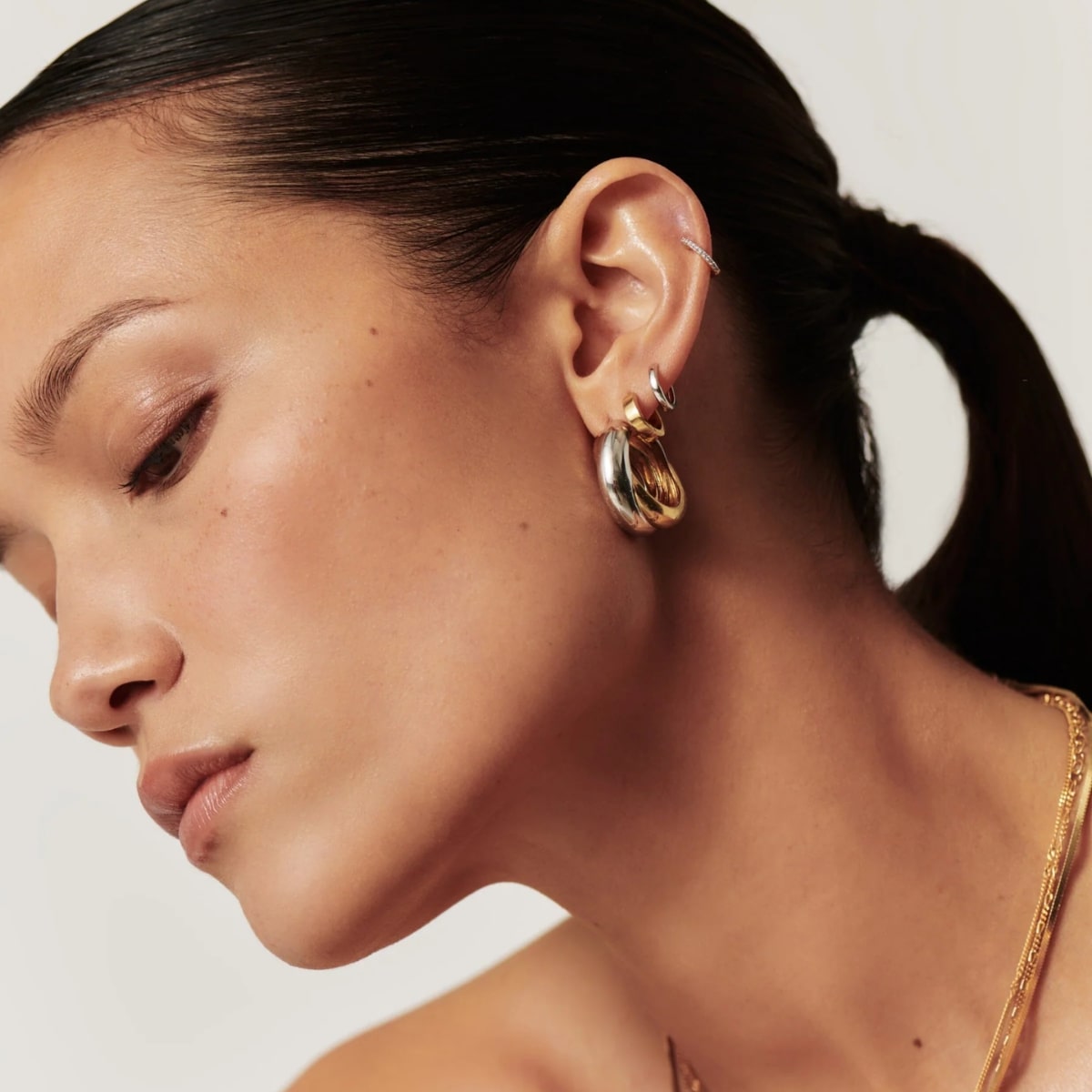 Crystal Bangle Oval Earrings